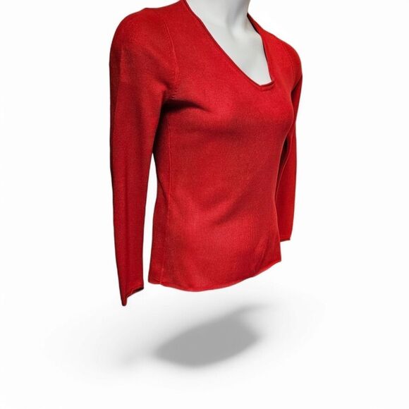 WHITE STAG CLASSIC RED V- NECK LONGSLEEVE SWEATER SIZE SMALL - Picture 6 of 13